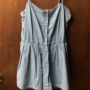 Soft denim polka dot romper